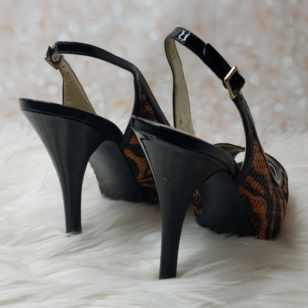 Guess Tiger Sequins Platform Open Back & T - image 7